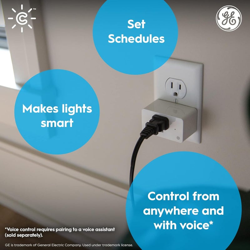 Cync GE Smart Indoor Plug, Smart Outlet Control, WiFi Outlet Plug, Matter Compatible, Works with Alexa and Google Home - Image 2